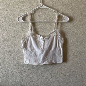 AEO White Crop Tank Top